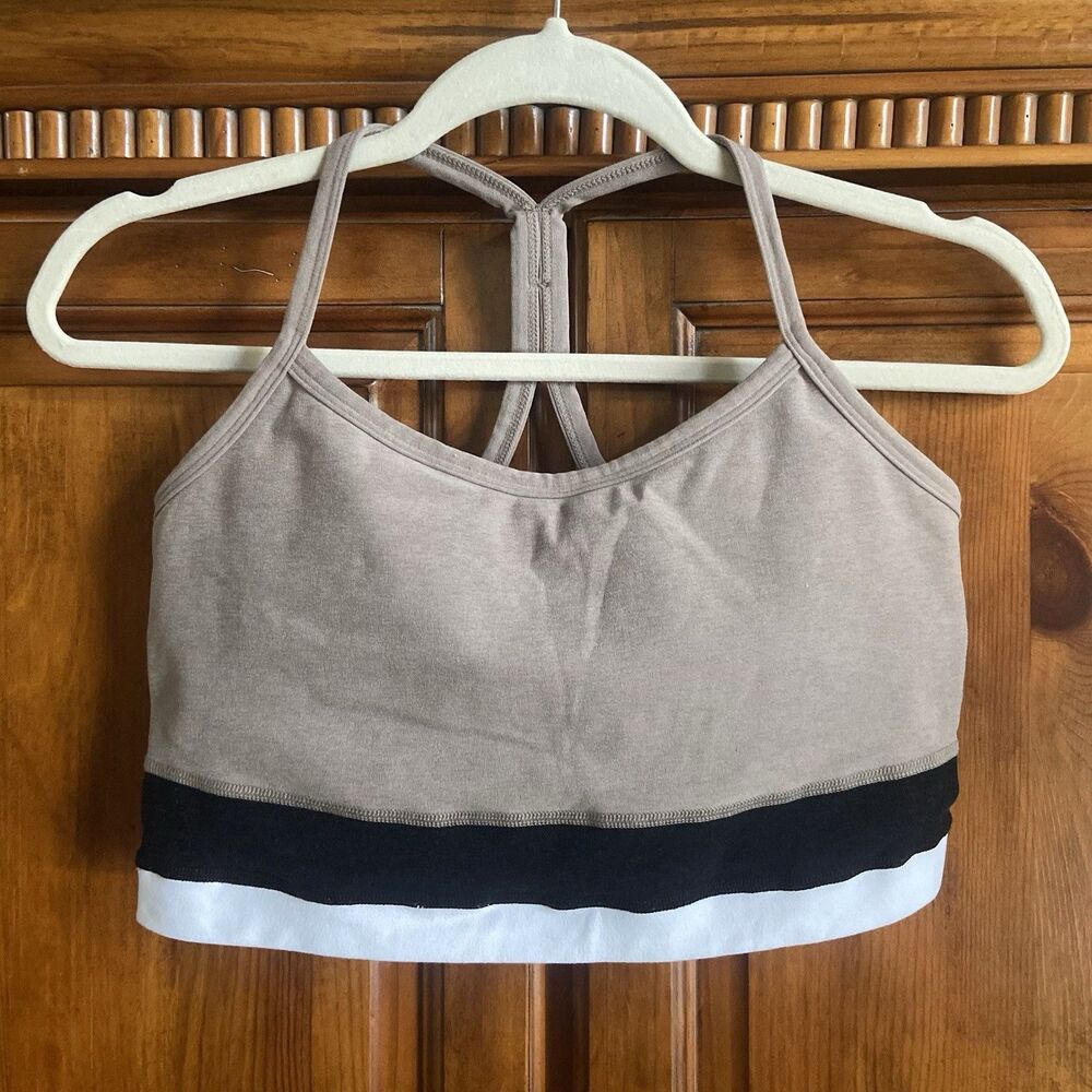 Beyond Yoga Spacedye Horizon Colorblock High Crop Tank Sz XL Racerback Top Birch